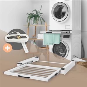 <span class=keywords><strong>Kit</strong></span> de <span class=keywords><strong>superposition</strong></span> universel pour lave-linge et sèche-linge avec sangles de fixation Support universel avec corde <span class=keywords><strong>à</strong></span> linge extensible - Product Image 5