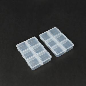 Caja de almacenamiento transparente para decoración de uñas, organizador de joyas con 6 compartimentos, contenedor transparente con apertura independiente de doble fila para purpurina y - Product Image 1