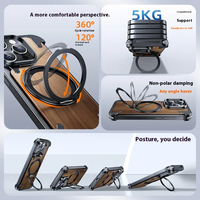 Étui en bois de noyer parfum naturel pour Iphone 16 15 14 Pro Max étui magnétique rotatif à 360 degrés étui en bois brut en métal