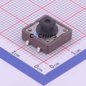 DTSM-24K-S-V-T/R Tactile Switch SMD-4P,12x12mm Switch Single Pole Single Throw Rectangle Button 1.3N Vertical Mount - Product Image 1