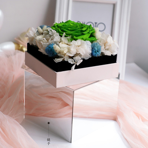 Tanabata nuevo espejo acrílico caja de flores flor eterna cristal <span class=keywords><strong>panorama</strong></span> caja de regalo cuadrada transparente para el Día de San Valentín - Product Image 5