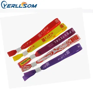 YERLLSOM Fast Shipping Event Vip Cloth Customize Personalised Festival Bands Fabric Elastic Printed logo Wristbands Y21042901