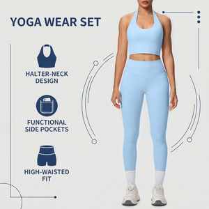 New Design Two Piece Set Gym Yoga Bra and Leggings Sportswear Fitness Yoga Leggings Set for Women