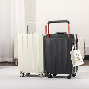 Nouvelle valise à cadre en aluminium 20 pouces, bagage à main 24 pouces grande capacité, roues pivotantes, couleur unie avec serrure, bagage de voyage unisexe - Product Image 1