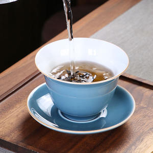 Venta al por mayor <span class=keywords><strong>Ash</strong></span> Glaze juego de té Home Daily Office recepción elaboración de cerveza Retro Dehua colección completa de cerámica - Product Image 2