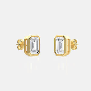 Designer Lab Grown Diamond Stud <b>Earrings</b> Round Brilliant Cut 925 Sterling <b>Silver</b> Elegant Jewelry for Women Daily Wear - Product Image 1