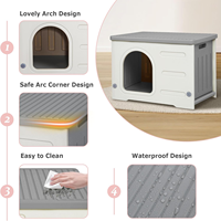 Weerbestendig kattenhuis voor binnen en buiten, duurzaam buitenhuisdierhuis voor kleine dieren, uniek, eenvoudig te monteren kattenverblijf