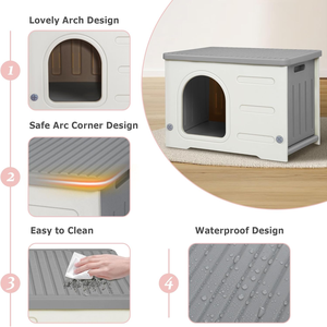 Nichoir pour chat résistant aux intempéries pour l'intérieur et l'extérieur, durable, pour petits animaux, unique, facile à assembler, abri pour chat - Product Image 3