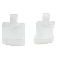 Pochette souple transparente en LDPE recyclable avec bec verseur imprimé en héliogravure personnalisée, bouchon anti-fuite, pour huiles essentielles, cosmétiques et voyages