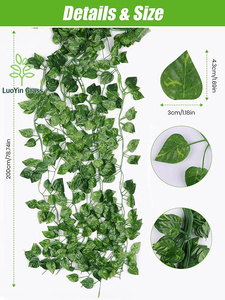Guirlande de <span class=keywords><strong>lierre</strong></span> artificielle vignes fleurs décoratives verdure pour la maison <span class=keywords><strong>chambre</strong></span> décoration murale toile de fond de mariage - Product Image 3
