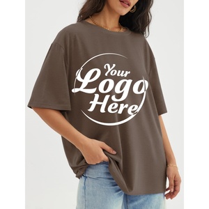 Camisetas de gran tamaño de alta calidad para mujer, camisetas holgadas de manga corta con cuello redondo, blusa informal de verano, Camiseta básica 2024 - Product Image 1