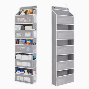 Non-Woven <b>Over</b> the <b>Door</b> Hanging Organizer 5 Tier Storage Bag Mesh Pocket Shelf for Closet Bathroom Bedroom Nursery - Product Image 2