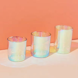 Frasco de Vidrio Vacío Iridiscente Arcoíris para Velas, Diseño Personalizado de Lujo, Frasco Holográfico de Lujo con Tapa - Product Image 2