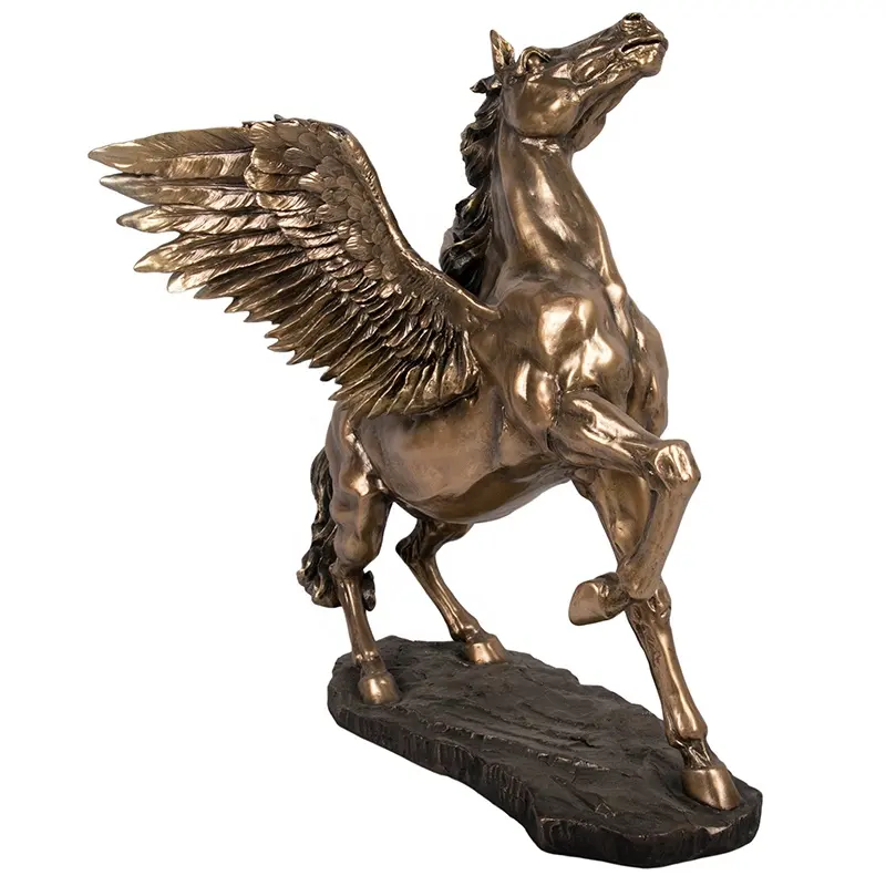 Luxe Home Decoratie Bronzen tafel beeldje paard polyresin Populaire pegasus Standbeeld