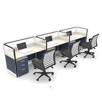 Office Cubicle Workstation Work Computer Desk Modern Wooden Employee Seat Partition Station Staff Table Furniture Set Wholesale