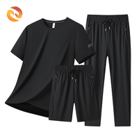 Ensemble de vêtements de sport pour homme personnalisé, chemise décontractée unie, short 3 pièces, ensemble de shorts, spandex/nylon, anti-UV, séchage rapide