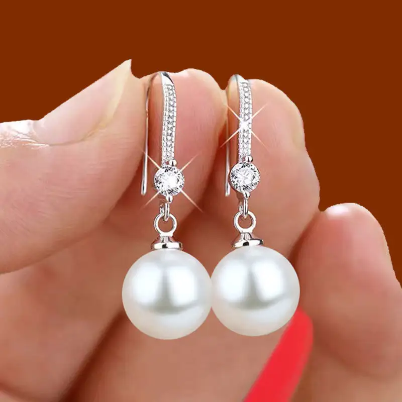 Elegant Pearl Hoop Earring Basic Hoop Earrings Steel Earring Party unique Popular Alloy Jewelry