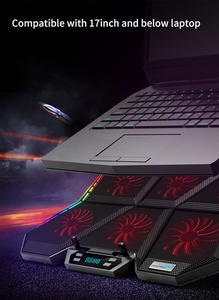 Support de refroidissement pour ordinateur portable à vitesse de rotation rapide de 2600 tr/min, support pour ordinateur portable de 17 pouces, tablette PC, ventilateur de refroidissement pour ordinateur portable avec 6 lumières LED RGB - Product Image 6