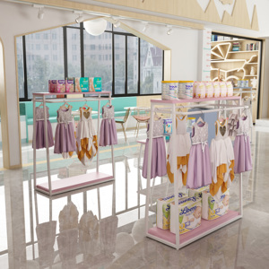 Thời trang Kid cửa hàng bán lẻ trẻ em hàng may mặc cửa hàng trang trí showroom kệ trưng bày cho quần áo - Product Image 2