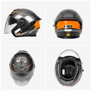Chất lượng cao bốn mùa phổ ABS xe máy nửa mặt Mũ bảo hiểm kép Visor tùy chỉnh thiết kế điều kiện mới trực tiếp AD nhà máy - Product Image 5