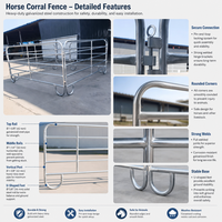 Panneaux de clôture pour bétail en acier galvanisé, enclos portable pour bétail, enclos en tube d'acier pour chevaux et moutons