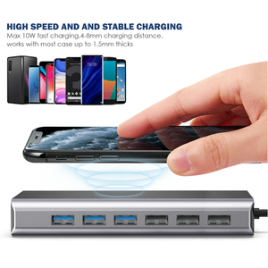 Hub kết nối đa năng 15 trong 1 bằng hợp kim nhôm, tích hợp USB3.0*3+USB2.0*4+VGA+RJ45+SD+TF+Audio++USB-C PD+Sạc không dây - Product Image 2