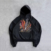 Sweat à capuche épais pour homme, style streetwear, imprimé motif unique, en molleton de coton, faible quantité minimale de commande