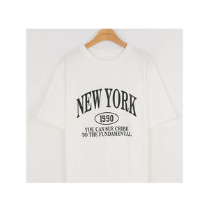 Envío rápido Loose Fit T Shirt Ropa Última llegada Casual Daily Wear New York Loose Fit Camiseta de manga corta - Product Image 1