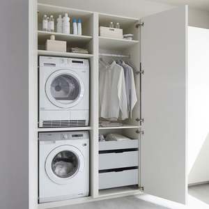 High Quality Waterproof Laundry Pvc <b>Cabinet</b> Custom Modern Laundry Sink <b>Cabinet</b> with <b>Washing</b> <b>Machine</b> - Product Image 2