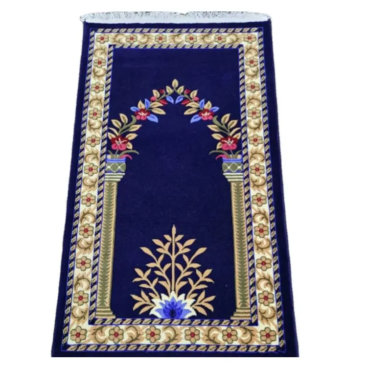 שטיח תפילה מסגד אסלאמי מותאם אישית נסיעות מתקפל צמר טהור שטיח שטיח מוסלמי טורקי רמדאן מתנת תפילה עבה