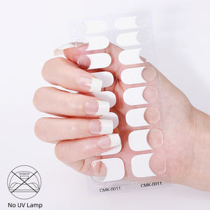 Desenvolvimento Não Precisa de UV Lâmpada Forte Prego Dica Adesivo Adesivo Branco Romance Estilo Francês Semi-transparente Gel Nail Strips - Product Image 1