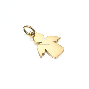 Colgantes de Ángel Grabados de Acero Inoxidable Dorado, Amuletos de Ángel Guardián <span class=keywords><strong>para</strong></span> Joyería Personalizada DIY, Regalos Conmemorativos y de Bautismo - Product Image 6