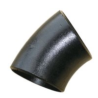 Coude de tuyauterie soudé en acier au carbone forgé, 45 degrés, rayon court, revêtement noir, raccord de tuyauterie pour pipeline