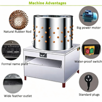 Machine à plumer la volaille 380V/220V, capacité 1,5-4kg, utilisation facile
