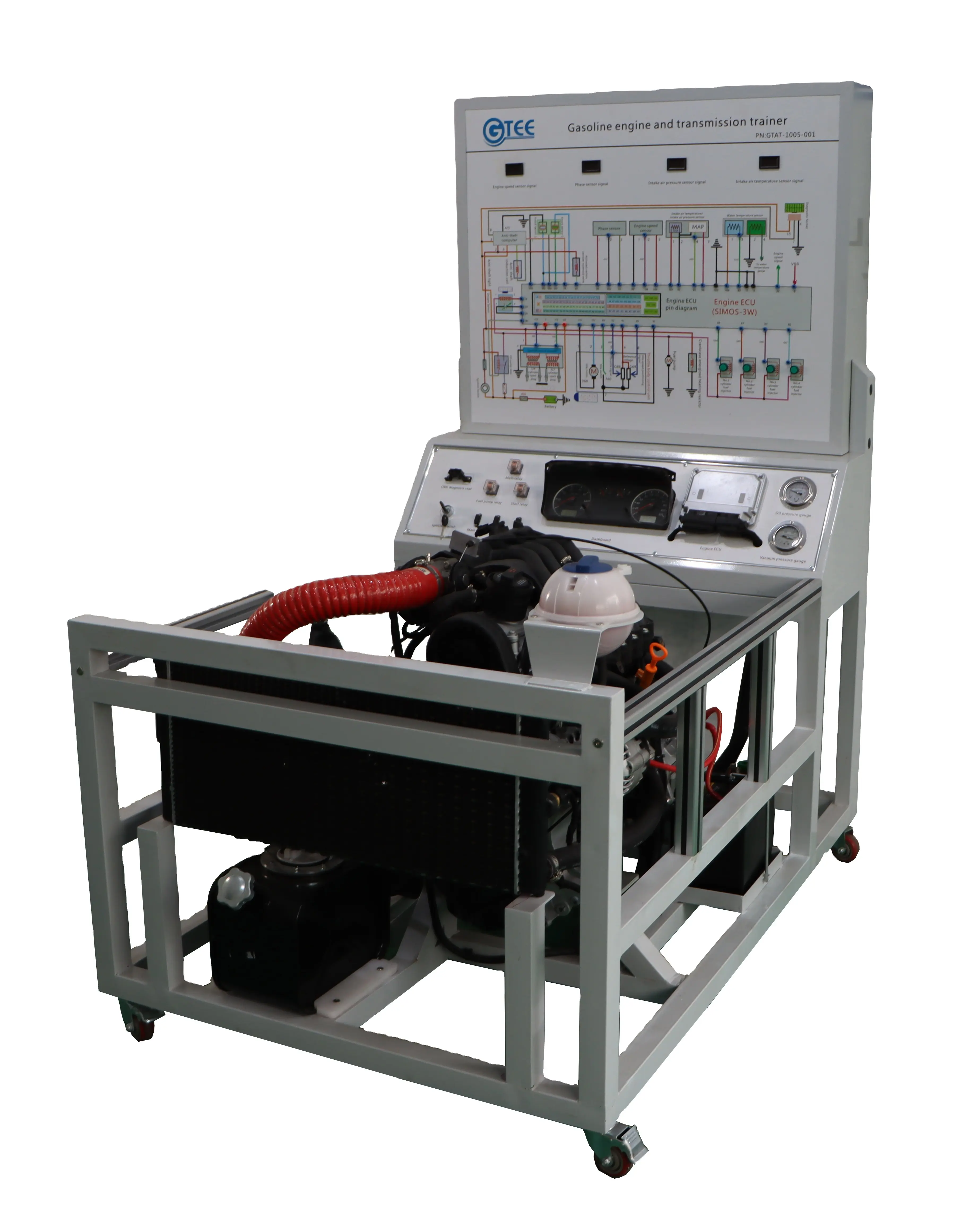 Equipo de entrenamiento automotriz, motor de gasolina y transmisión automática, plataforma de entrenamiento, modelo de banco para la escuela