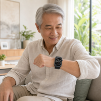 Reloj Inteligente BP100E Pro: Medición de Presión Arterial con Bomba de Aire Real, Monitor de Frecuencia Cardíaca y Sueño, Rastreo 4G Independiente para el Cuidado de Personas Mayores