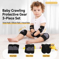 Ensemble de protections pour bébé, genouillères, coudières et protège-mains, silicone antidérapant, léger (22g), respirant, doux, protections de sécurité pour nourrissons