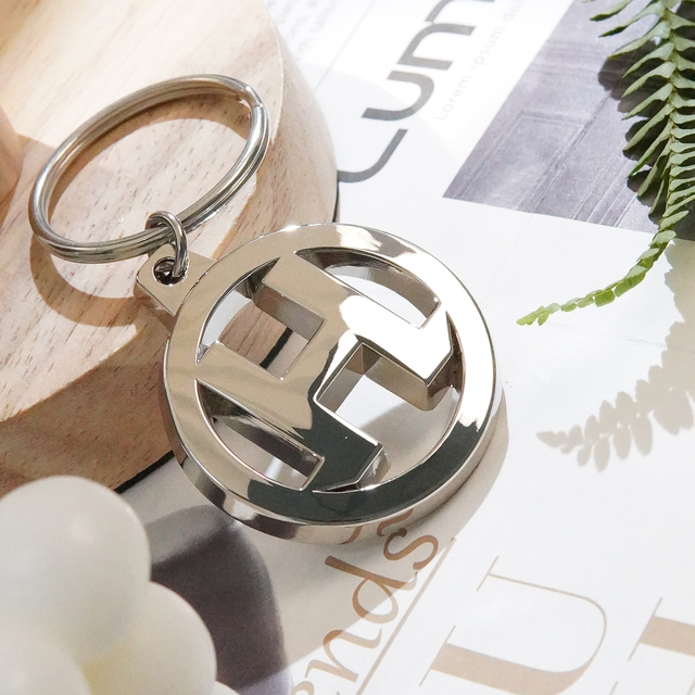 Factory Custom Logo Metal Keychain 3D Letter Polished Key Ring Promotional Gift Souvenir Key Chain