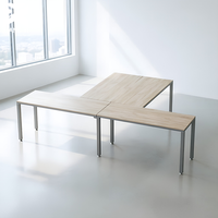 Bureau en T 300x150x75cm, Table de bureau compacte pour poste de travail, Emballage compact, Bureau en rangée longue pour réduire les frais de livraison