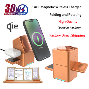 Chargeur sans fil magnétique 3-en-1 Qi2 25W pour iPhone 17 16 15 14 13 Samsung S24 S23 S22 <span class=keywords><strong>Xiaomi</strong></span> – Recharge rapide sans fil - Product Image 1