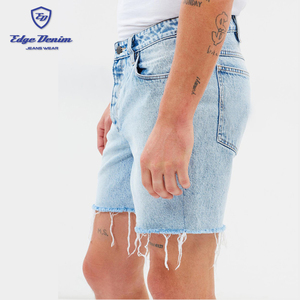 Homme Bleu Clair Lâche dernière conception Droite Jeans Short En <span class=keywords><strong>Jean</strong></span> - Product Image 2