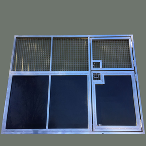 Nouveaux panneaux d'écurie en acier galvanisé <span class=keywords><strong>de</strong></span> 3,6 m et 4 m pour bétail, chevaux, avec grille frontale, capacité pour 2 chevaux, pour fermes d'élevage privées - Product Image 5