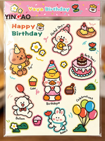 Hoja de Pegatinas Personalizadas con Corte Kiss Cut, Lindos Dibujos Animados de Animales, Vinilo Impermeable, Decoración para Fiestas de Cumpleaños Infantiles, Pegatinas Adhesivas