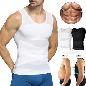 Canotta Modellante per Uomo, Maglietta Compressiva per Ginecomastia, Controllo Pancia, Senza Maniche, Intimo a Rete Incrociata - Product Image 5