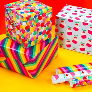 Papel de Regalo Ecológico Reciclable con Diseño de Arcoíris para Cupcakes, Rollo de Papel Artístico con Impresión Digital de Doble Cara - Product Image 4