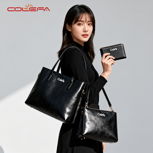 Colefa, bolso de mano <span class=keywords><strong>grande</strong></span> negro multifuncional para mujer, <span class=keywords><strong>Cartera</strong></span> para mujer, Logo impreso personalizado, bolsos de hombro impermeables para ordenador portátil de negocios - Product Image 3