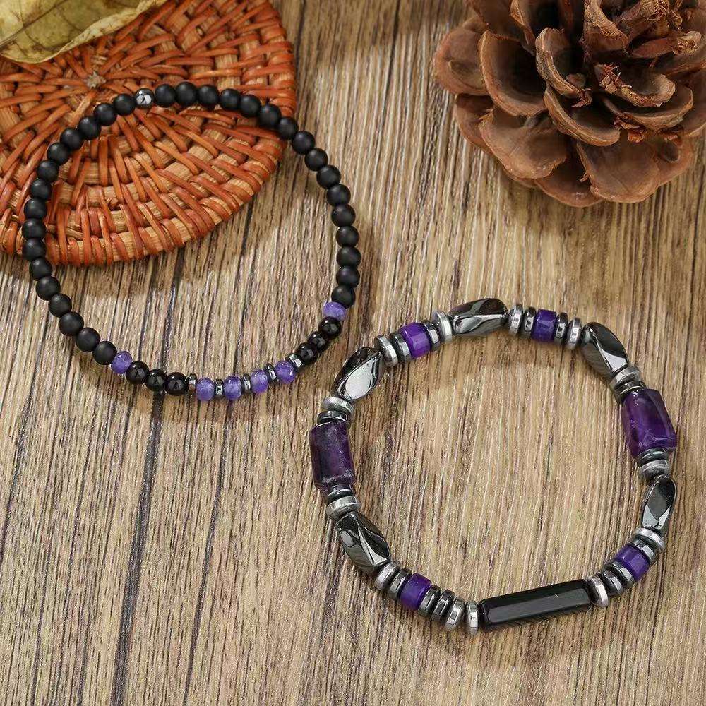 Black Hematite and Amethyst