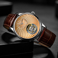 Nouvelle montre sport et affaires pour homme 42 mm, cadran guilloché CNC, 100 % véritable tourbillon mécanique, acier inoxydable, étanche 5 bars