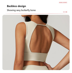 XW-DWX8793 Nouveau design de vêtements de sport pour femmes, <span class=keywords><strong>haut</strong></span> court à dos ouvert à séchage rapide, soutien-gorge de yoga à fort impact, veste de course à pied, entraînement, remise en forme - Product Image 3