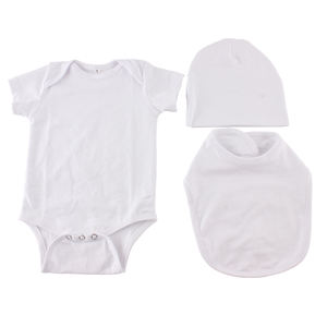 Ensembles de Barboteuses, Bonnets et Bavoirs pour Bébé en Gros – Combinaison et Body d'Été Unis en Coton Biologique pour Fille - Product Image 2